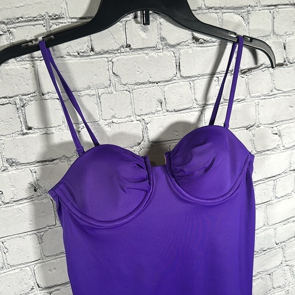 J. Crew Women's Purple Underwire Swing Tankini Swimsuit swim Top size 6 NEW - Picture 3 of 16
